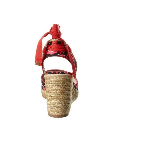 Stuart Weitzman Marguerita Floral Print Canvas Wedge Sandal (8.5) - Picture 3 of 7